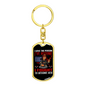 Proud Female Firefighter Keychain Stainless Steel or 18k Gold Dog Tag Keyring-Express Your Love Gifts