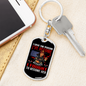 Proud Female Firefighter Keychain Stainless Steel or 18k Gold Dog Tag Keyring-Express Your Love Gifts