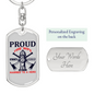Proud Fire Wife Keychain Stainless Steel or 18k Gold Dog Tag Keyring-Express Your Love Gifts