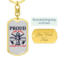 Proud Fire Wife Keychain Stainless Steel or 18k Gold Dog Tag Keyring-Express Your Love Gifts