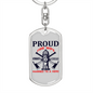 Proud Fire Wife Keychain Stainless Steel or 18k Gold Dog Tag Keyring-Express Your Love Gifts