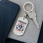 Proud Fire Wife Keychain Stainless Steel or 18k Gold Dog Tag Keyring-Express Your Love Gifts