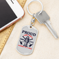 Proud Fire Wife Keychain Stainless Steel or 18k Gold Dog Tag Keyring-Express Your Love Gifts