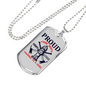 Proud Fire Wife Necklace Stainless Steel or 18k Gold Dog Tag 24" Chain-Express Your Love Gifts