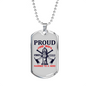 Proud Fire Wife Necklace Stainless Steel or 18k Gold Dog Tag 24" Chain-Express Your Love Gifts