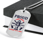 Proud Fire Wife Necklace Stainless Steel or 18k Gold Dog Tag 24" Chain-Express Your Love Gifts