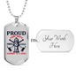 Proud Fire Wife Necklace Stainless Steel or 18k Gold Dog Tag 24" Chain-Express Your Love Gifts