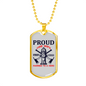 Proud Fire Wife Necklace Stainless Steel or 18k Gold Dog Tag 24" Chain-Express Your Love Gifts