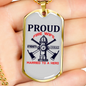 Proud Fire Wife Necklace Stainless Steel or 18k Gold Dog Tag 24" Chain-Express Your Love Gifts
