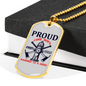 Proud Fire Wife Necklace Stainless Steel or 18k Gold Dog Tag 24" Chain-Express Your Love Gifts