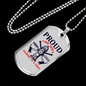 Proud Fire Wife Necklace Stainless Steel or 18k Gold Dog Tag 24" Chain-Express Your Love Gifts