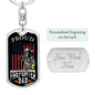 Proud Firefighter Dad Dog Tag Pendant Keychain Stainless Steel or 18k Gold-Express Your Love Gifts