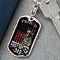 Proud Firefighter Dad Dog Tag Pendant Keychain Stainless Steel or 18k Gold-Express Your Love Gifts