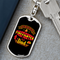 Proud Firefighter Dad Keychain Stainless Steel or 18k Gold Dog Tag Keyring-Express Your Love Gifts