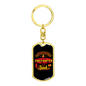 Proud Firefighter Dad Keychain Stainless Steel or 18k Gold Dog Tag Keyring-Express Your Love Gifts