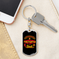 Proud Firefighter Dad Keychain Stainless Steel or 18k Gold Dog Tag Keyring-Express Your Love Gifts