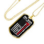 Proud Firefighter Dad Necklace Stainless Steel or 18k Gold Dog Tag 24" Chain-Express Your Love Gifts