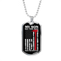 Proud Firefighter Dad Necklace Stainless Steel or 18k Gold Dog Tag 24" Chain-Express Your Love Gifts