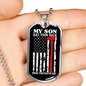 Proud Firefighter Dad Necklace Stainless Steel or 18k Gold Dog Tag 24" Chain-Express Your Love Gifts