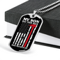 Proud Firefighter Dad Necklace Stainless Steel or 18k Gold Dog Tag 24" Chain-Express Your Love Gifts