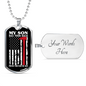 Proud Firefighter Dad Necklace Stainless Steel or 18k Gold Dog Tag 24" Chain-Express Your Love Gifts