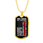 Proud Firefighter Dad Necklace Stainless Steel or 18k Gold Dog Tag 24" Chain-Express Your Love Gifts