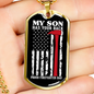 Proud Firefighter Dad Necklace Stainless Steel or 18k Gold Dog Tag 24" Chain-Express Your Love Gifts