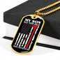 Proud Firefighter Dad Necklace Stainless Steel or 18k Gold Dog Tag 24" Chain-Express Your Love Gifts