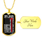 Proud Firefighter Dad Necklace Stainless Steel or 18k Gold Dog Tag 24" Chain-Express Your Love Gifts