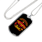Proud Firefighter Dad Orange Necklace Stainless Steel or 18k Gold Dog Tag 24" Chain-Express Your Love Gifts