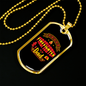 Proud Firefighter Dad Orange Necklace Stainless Steel or 18k Gold Dog Tag 24" Chain-Express Your Love Gifts