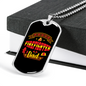 Proud Firefighter Dad Orange Necklace Stainless Steel or 18k Gold Dog Tag 24" Chain-Express Your Love Gifts