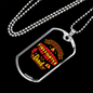 Proud Firefighter Dad Orange Necklace Stainless Steel or 18k Gold Dog Tag 24" Chain-Express Your Love Gifts