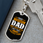 Proud Firefighter Hero Dad Keychain Stainless Steel or 18k Gold Dog Tag Keyring-Express Your Love Gifts