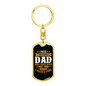 Proud Firefighter Hero Dad Keychain Stainless Steel or 18k Gold Dog Tag Keyring-Express Your Love Gifts