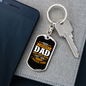 Proud Firefighter Hero Dad Keychain Stainless Steel or 18k Gold Dog Tag Keyring-Express Your Love Gifts