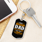 Proud Firefighter Hero Dad Keychain Stainless Steel or 18k Gold Dog Tag Keyring-Express Your Love Gifts
