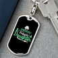 Proud Firefighter'S Daughter Keychain Stainless Steel or 18k Gold Dog Tag Keyring-Express Your Love Gifts