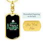 Proud Firefighter'S Daughter Keychain Stainless Steel or 18k Gold Dog Tag Keyring-Express Your Love Gifts