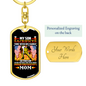 Proud Firefighter's Mom Keychain Stainless Steel or 18k Gold Dog Tag Keyring-Express Your Love Gifts