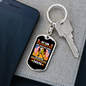 Proud Firefighter's Mom Keychain Stainless Steel or 18k Gold Dog Tag Keyring-Express Your Love Gifts