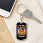 Proud Firefighter's Mom Keychain Stainless Steel or 18k Gold Dog Tag Keyring-Express Your Love Gifts