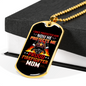 Proud Firefighter's Mom Necklace Stainless Steel or 18k Gold Dog Tag 24" Chain-Express Your Love Gifts