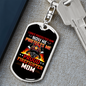 Proud Firefighter's Mom Red Keychain Stainless Steel or 18k Gold Dog Tag Keyring-Express Your Love Gifts