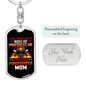 Proud Firefighter's Mom Red Keychain Stainless Steel or 18k Gold Dog Tag Keyring-Express Your Love Gifts