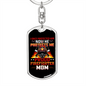 Proud Firefighter's Mom Red Keychain Stainless Steel or 18k Gold Dog Tag Keyring-Express Your Love Gifts