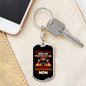 Proud Firefighter's Mom Red Keychain Stainless Steel or 18k Gold Dog Tag Keyring-Express Your Love Gifts