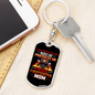 Proud Firefighter's Mom Red Keychain Stainless Steel or 18k Gold Dog Tag Keyring-Express Your Love Gifts