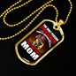 Proud Firefighter's Mom White Necklace Stainless Steel or 18k Gold Dog Tag 24" Chain-Express Your Love Gifts