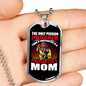 Proud Firefighter's Mom White Necklace Stainless Steel or 18k Gold Dog Tag 24" Chain-Express Your Love Gifts